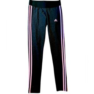 Adidas 3-Stripes Black/Semi Pulse Lilac Leggings‎ - Size Small